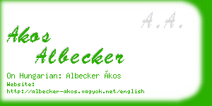 akos albecker business card