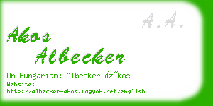 akos albecker business card